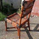 Vintage MacGuire chair in bamboo and canning