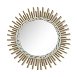 Sun rattan mirror 40x40cm