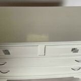 Chest of drawers 4 drawers relooke patina lacque metal buttons