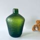 Green carved glass vase