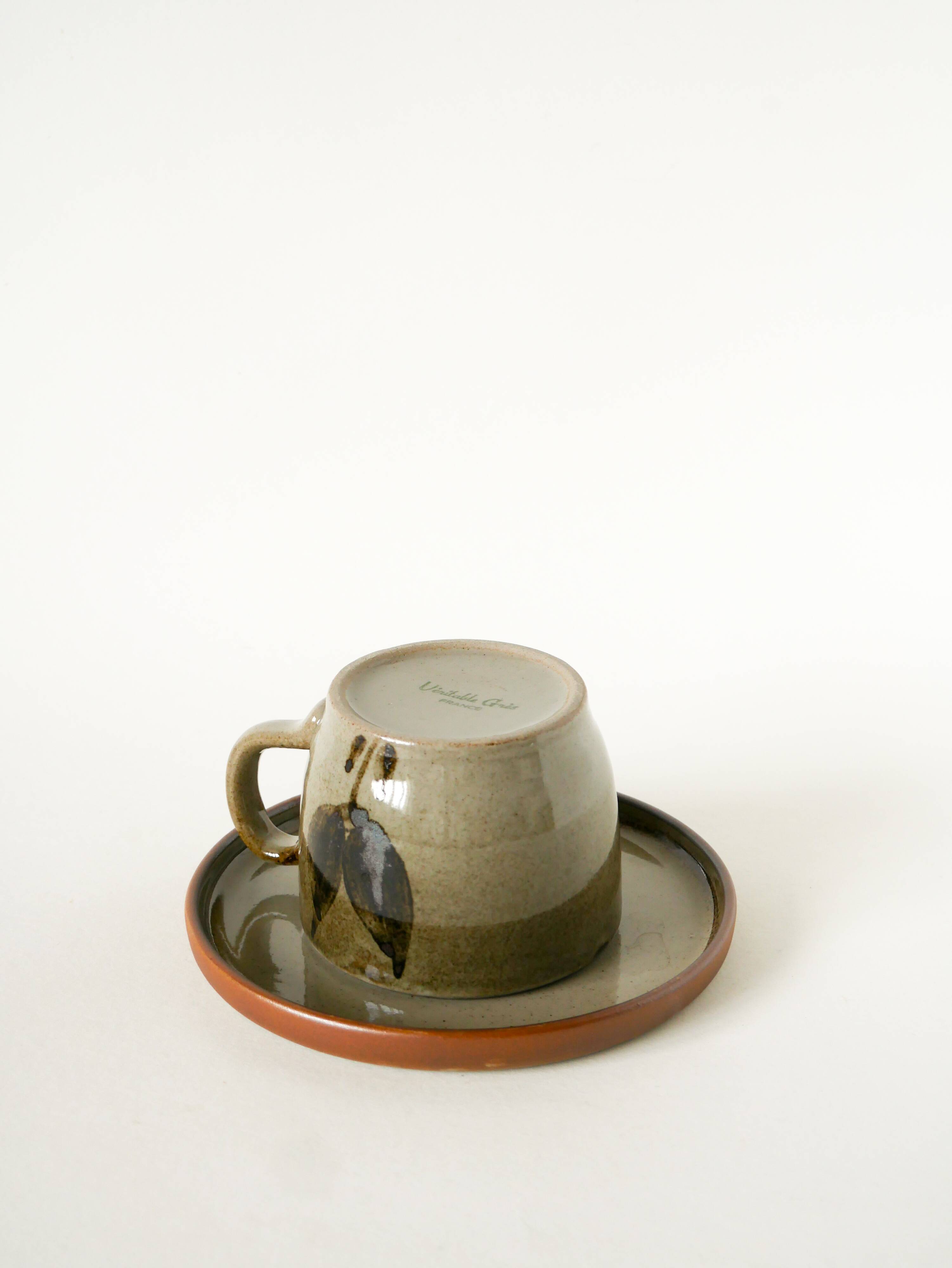 Large glazed stoneware lunch set, Beige Grey, 1970