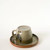 Large glazed stoneware lunch set, Beige Grey, 1970