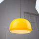 Mid-century Yellow Glass & Brass Pendant Lamp