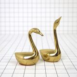 Pair of swans brass