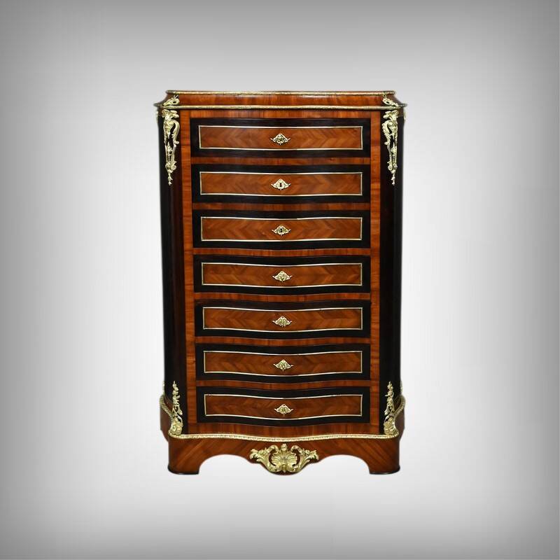 Secretary in precious wood marquetry, Napoleonic III period – Mid 19th century