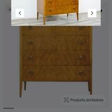 Commande en noyer du milieu du siècle Tallboy