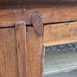 Ancien cabinet vitré en teck birman