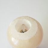 Alabaster lamp, raffia lampshade, 60s