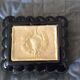 Black ashtray and ceramic gold 50s