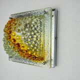 Murano Mazzega orange wall light, ice cube effect, Italy, 1970