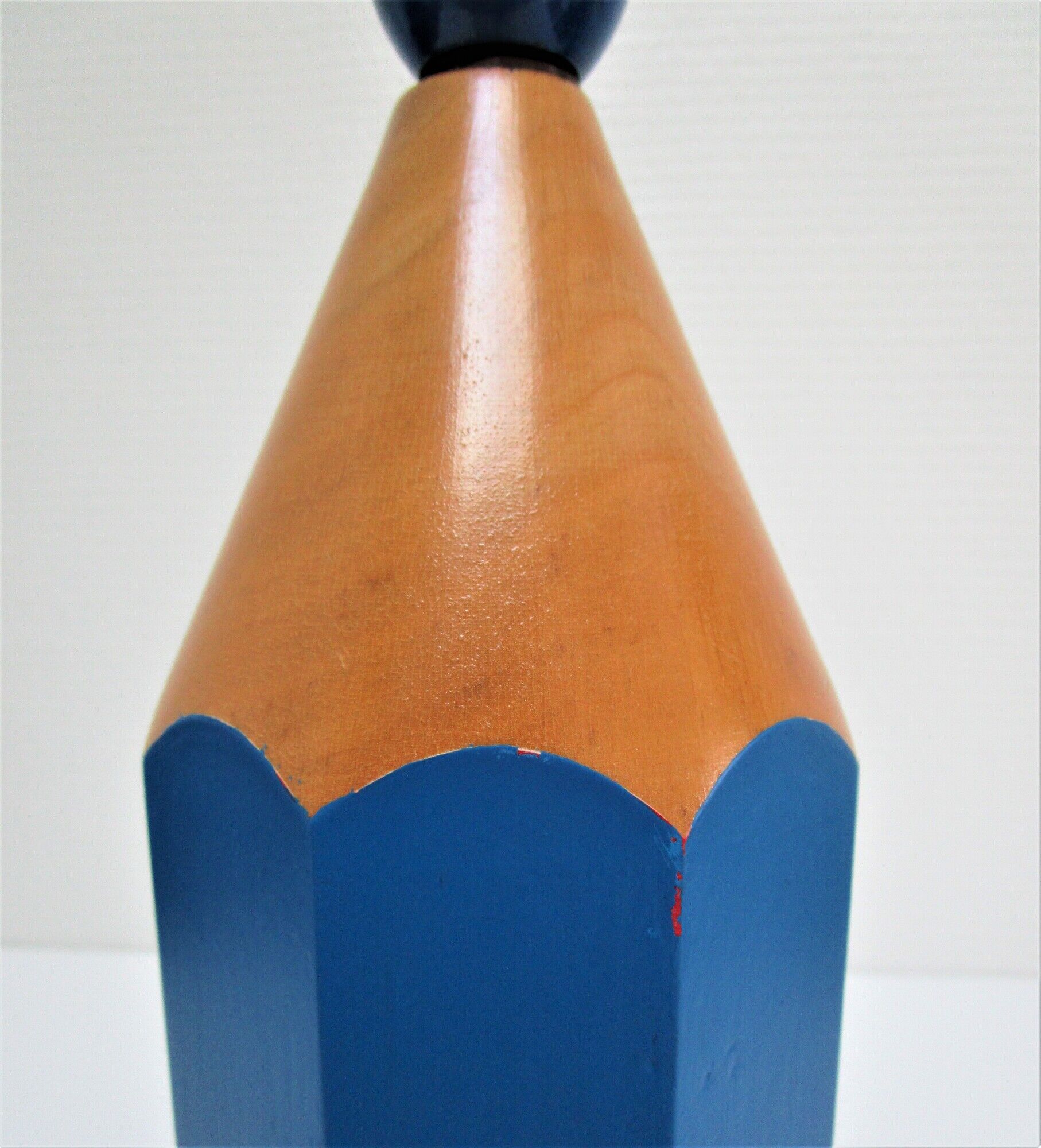 Lamp foot pencil solid wood vintage blue 80s