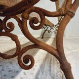 Antique garden bench French park bench oak with cast iron 218 cm