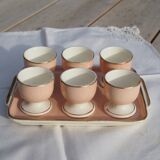 6 Egg cups on vintage Villeroy & Boch tray