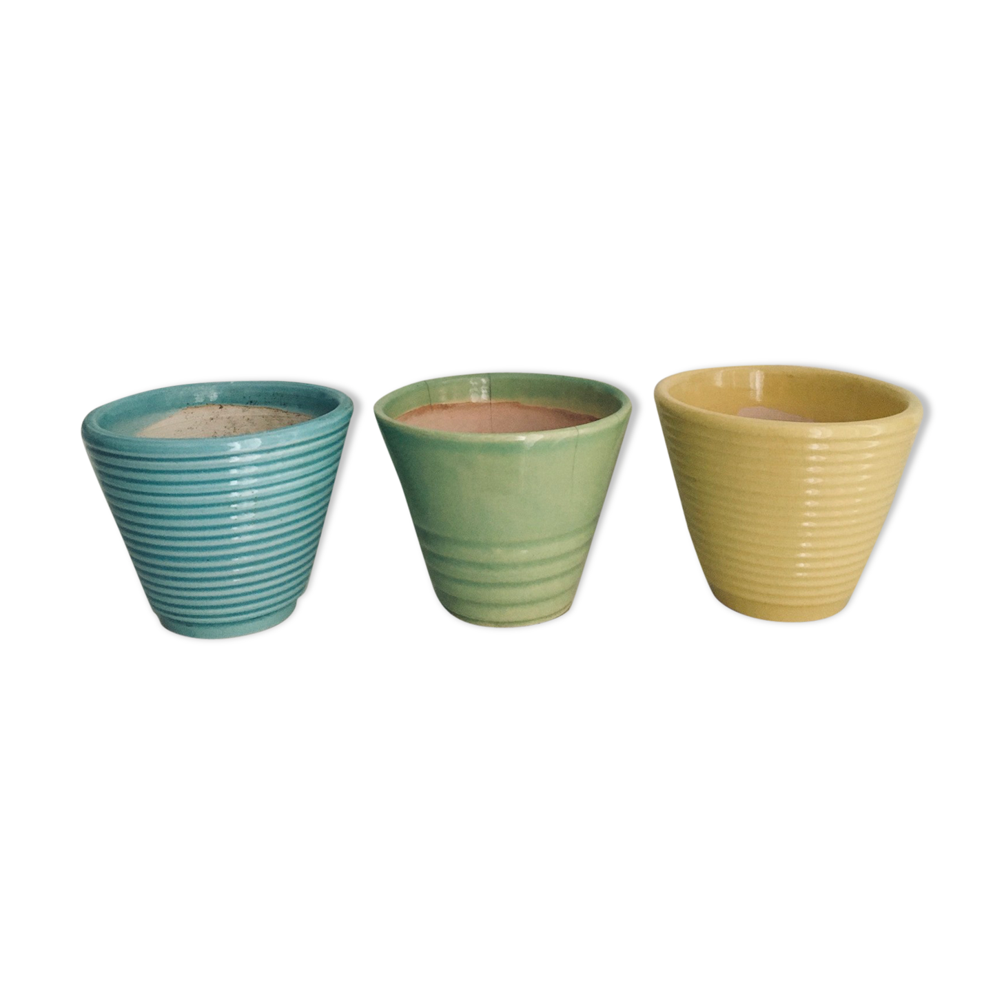 Set of 3 flower pots 50s