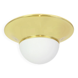 UFO ceiling lights in brass and glass, Limburg, Germany, 1970s.