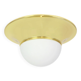 UFO ceiling lights in brass and glass, Limburg, Germany, 1970s.