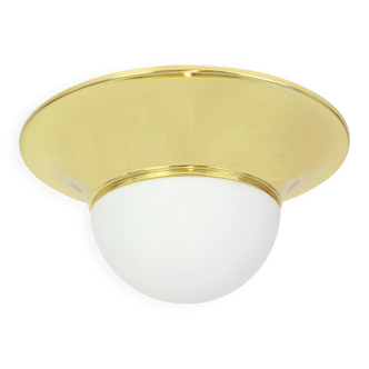 UFO ceiling lights in brass and glass, Limburg, Germany, 1970s.