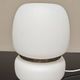 Lampe a poser tchèque en opaline blanche et laiton 1960