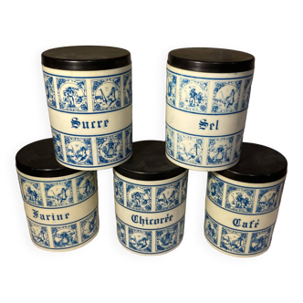 Suite of 5 pots from the 1960s/1970s