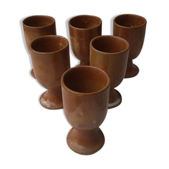 Set of 6 vintage sandstone mazagrans