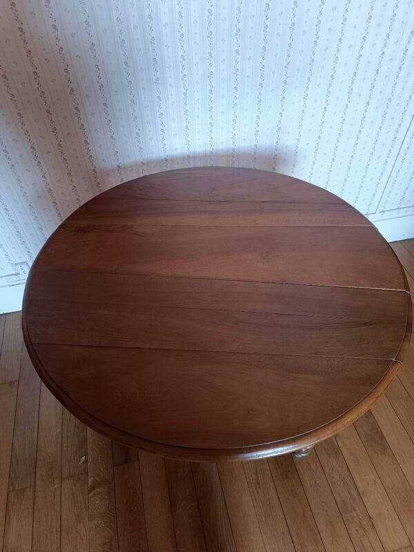 Table à volet ronde en bois massif