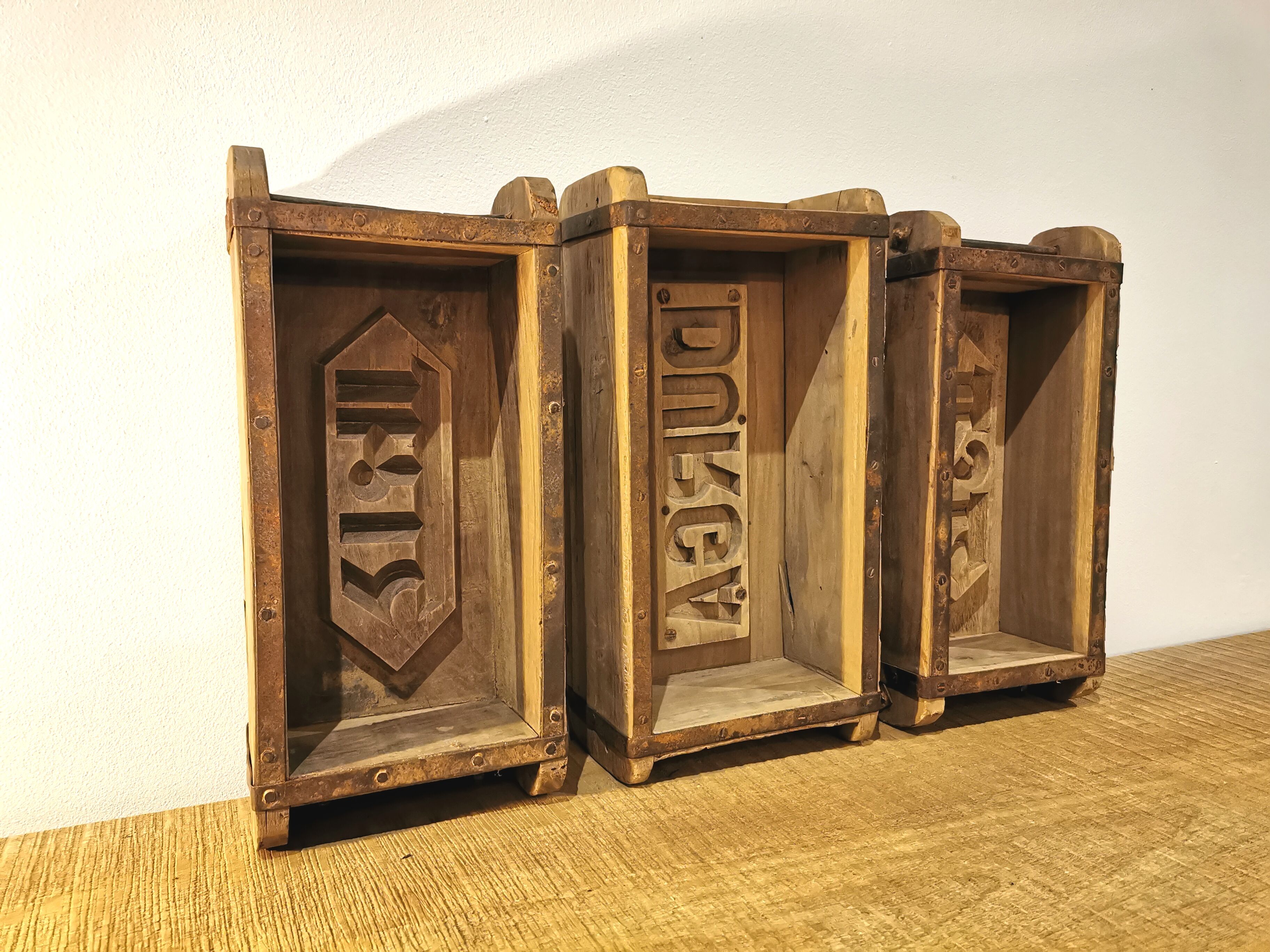 Set of 3 old brick moulds