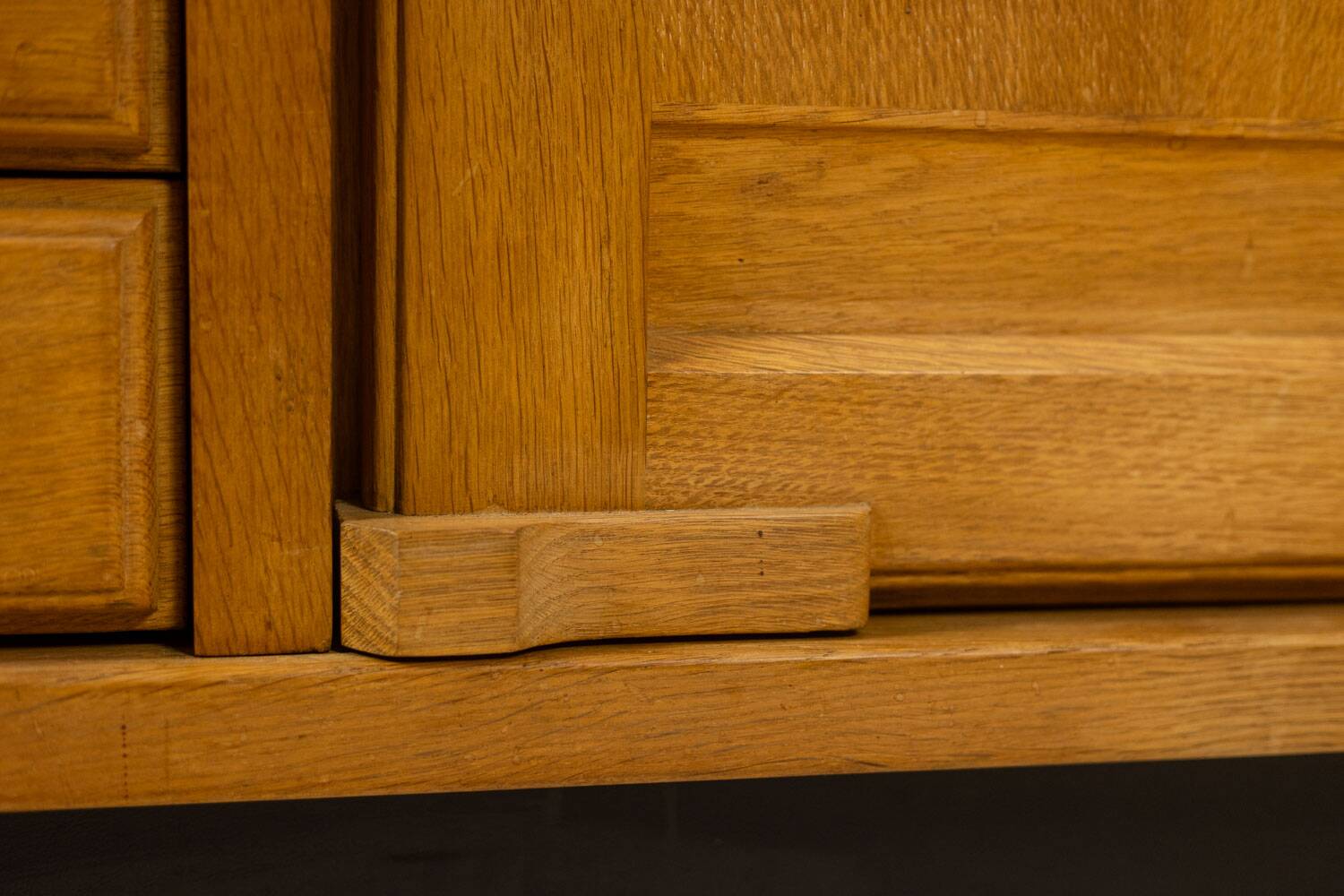 Guillerme and Chambron. Oak wardrobe with integrated secretary. 1970-80.