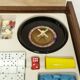 Unique 1960s bedside table with 15 complete games, compass legs, 1960s