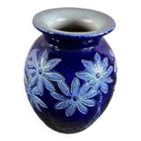 Antique Betschdorf Alsace stoneware vase - Floral decoration
