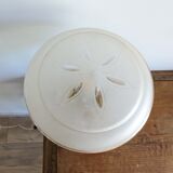 Antique brass lamp and frosted glass
