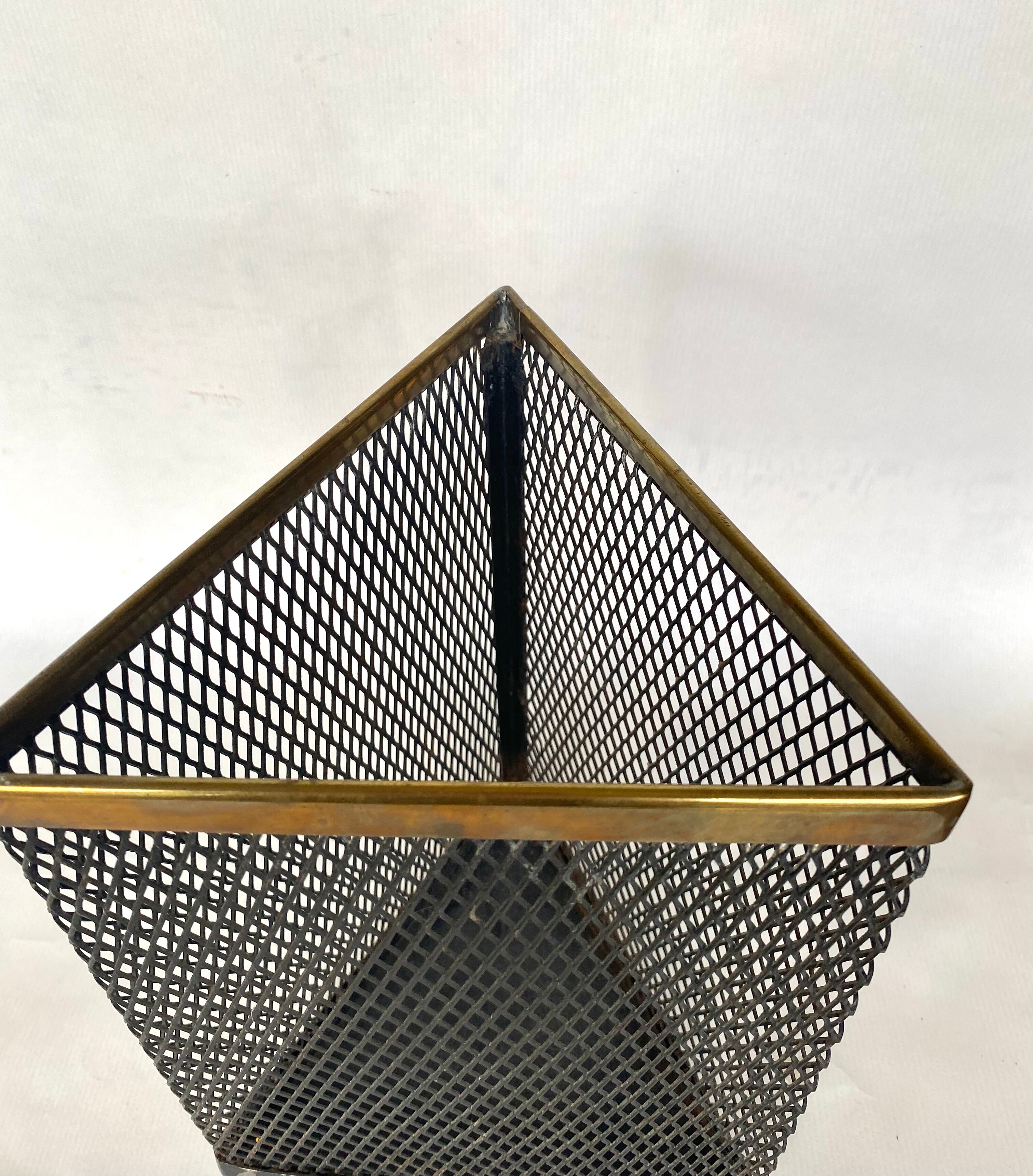 Mesh basket and brass, 70s