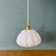 Vintage glass pendant light from Clichy in white.