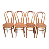 4 old fischel bentwood chairs and pyrograved pattern