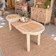Oval wooden table – 2 extensions – sandblasted & varnished