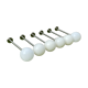 Suite de 6 suspensions tube inox et globe verre opalin style Art déco
