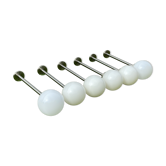 Suite of 6 suspensions stainless steel tube and globe glass opalin art deco style