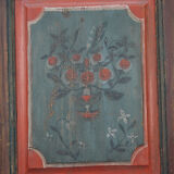 Rustic Farmhouse Folk Art Painted Bridal Cabinet dated 1818