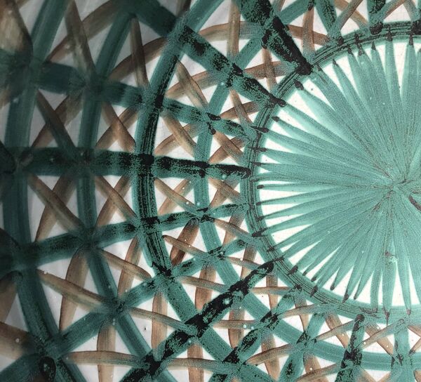 Saladier Robert Picault motif graphique vert et brun