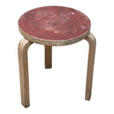 Tabouret Artek 60 d'Alvar Aalto Finlande années 1950 Vintage Bouleau Patine Originale