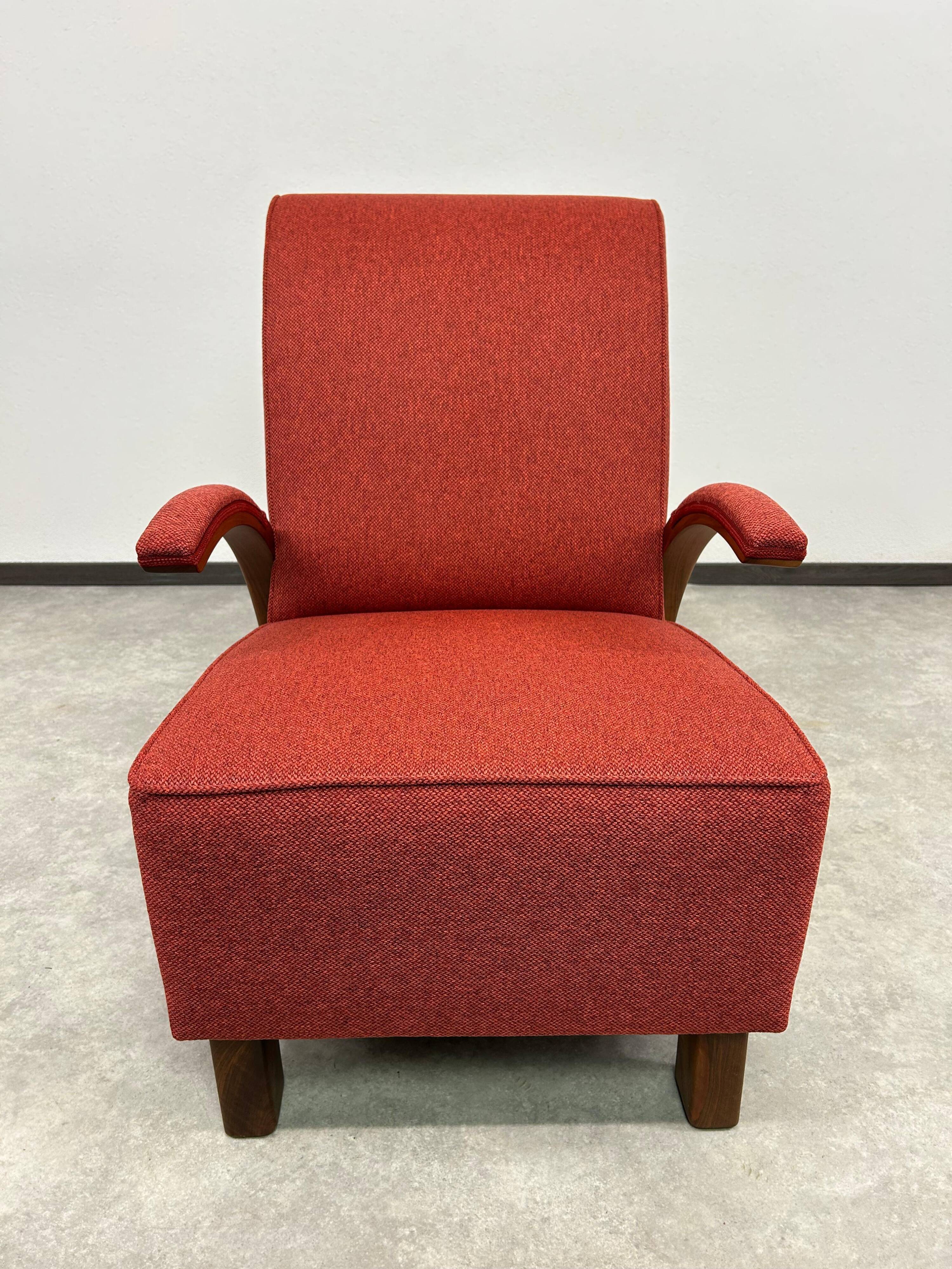 Red Art Deco lounge chairs