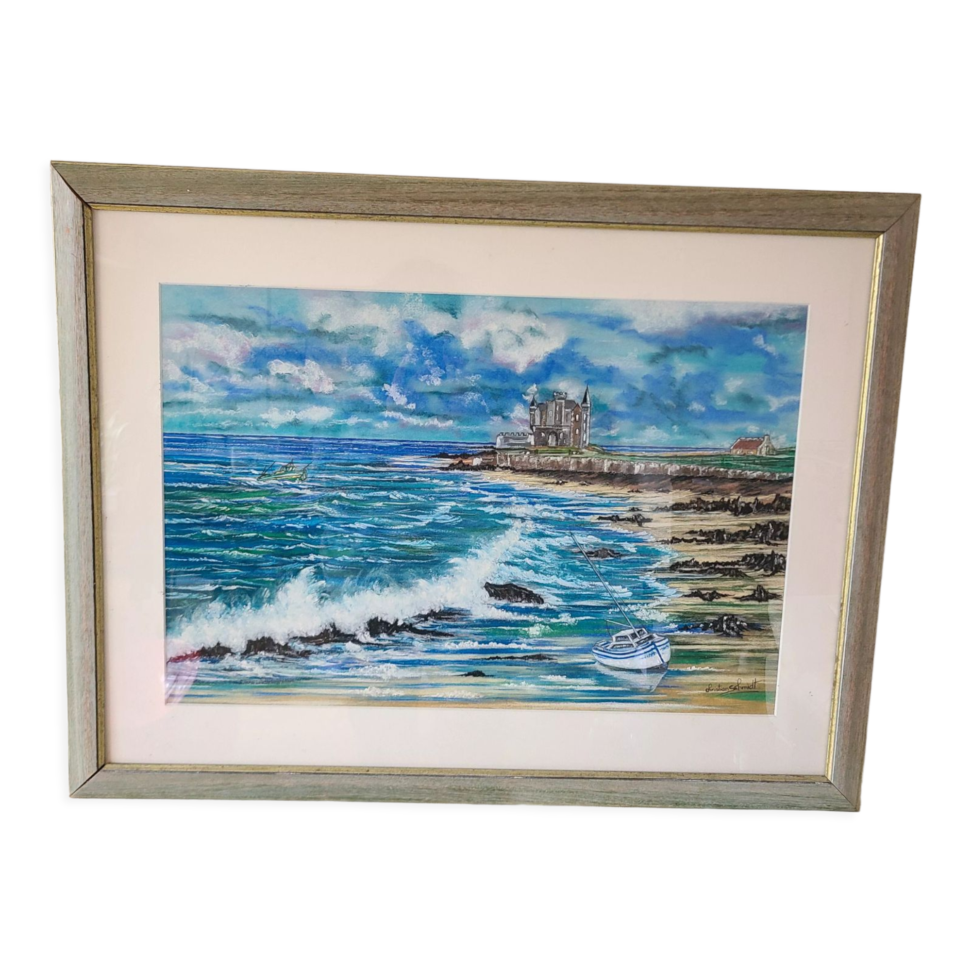 Old Quiberon pastel signed