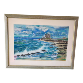 Old Quiberon pastel signed