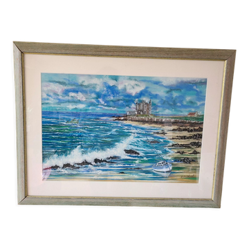 Old pastel Quiberon signed