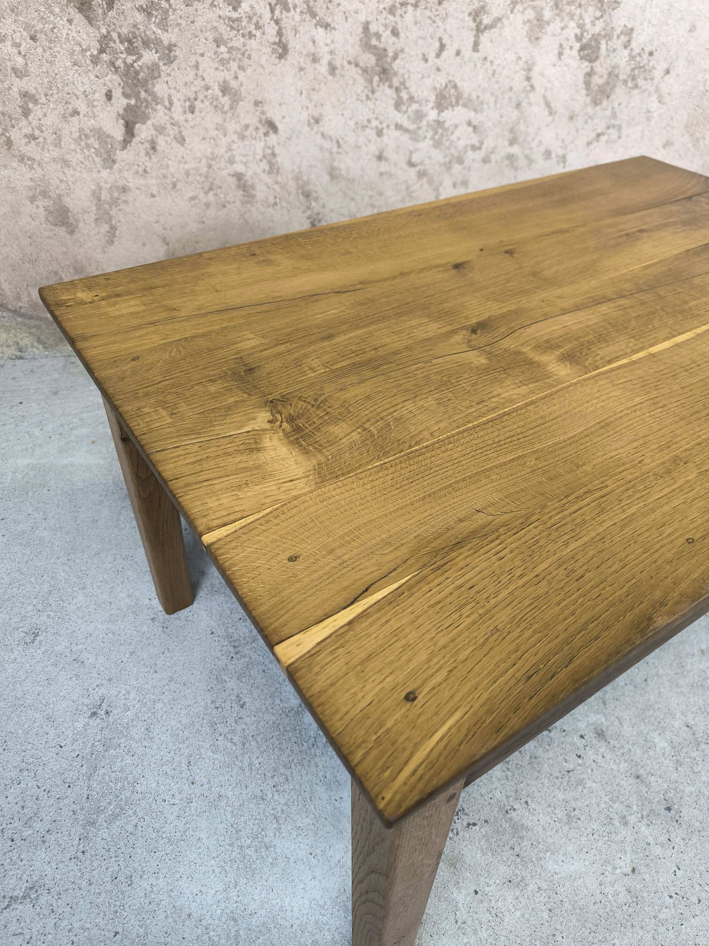 Vintage farmhouse coffee table made of solid wood.