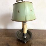 Bouillotte lamp in painted sheet metal decorated with flowers