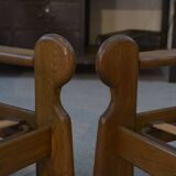 Pair of oak armchairs