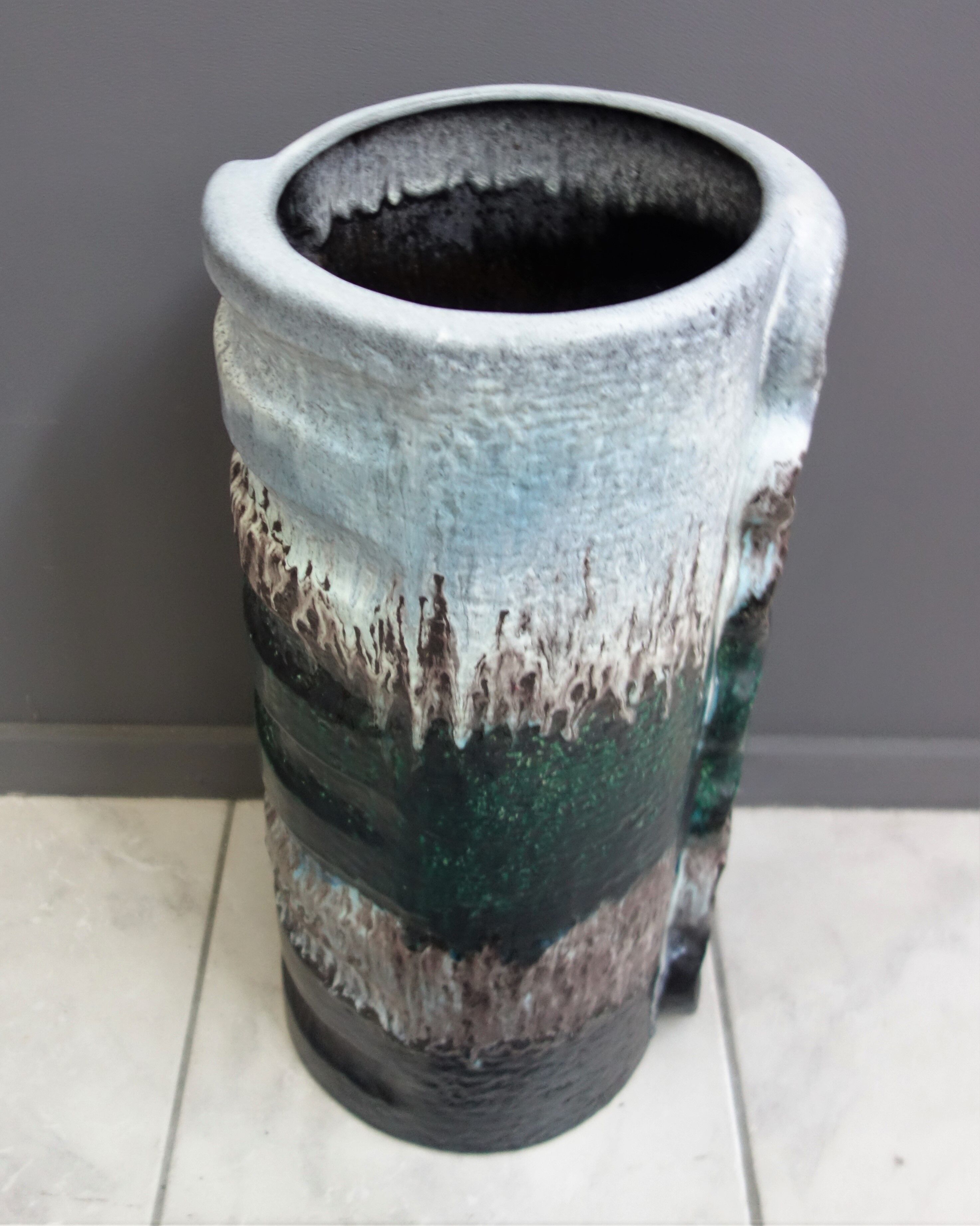 Green and white floor vase by Dumler & Breiden 1970s