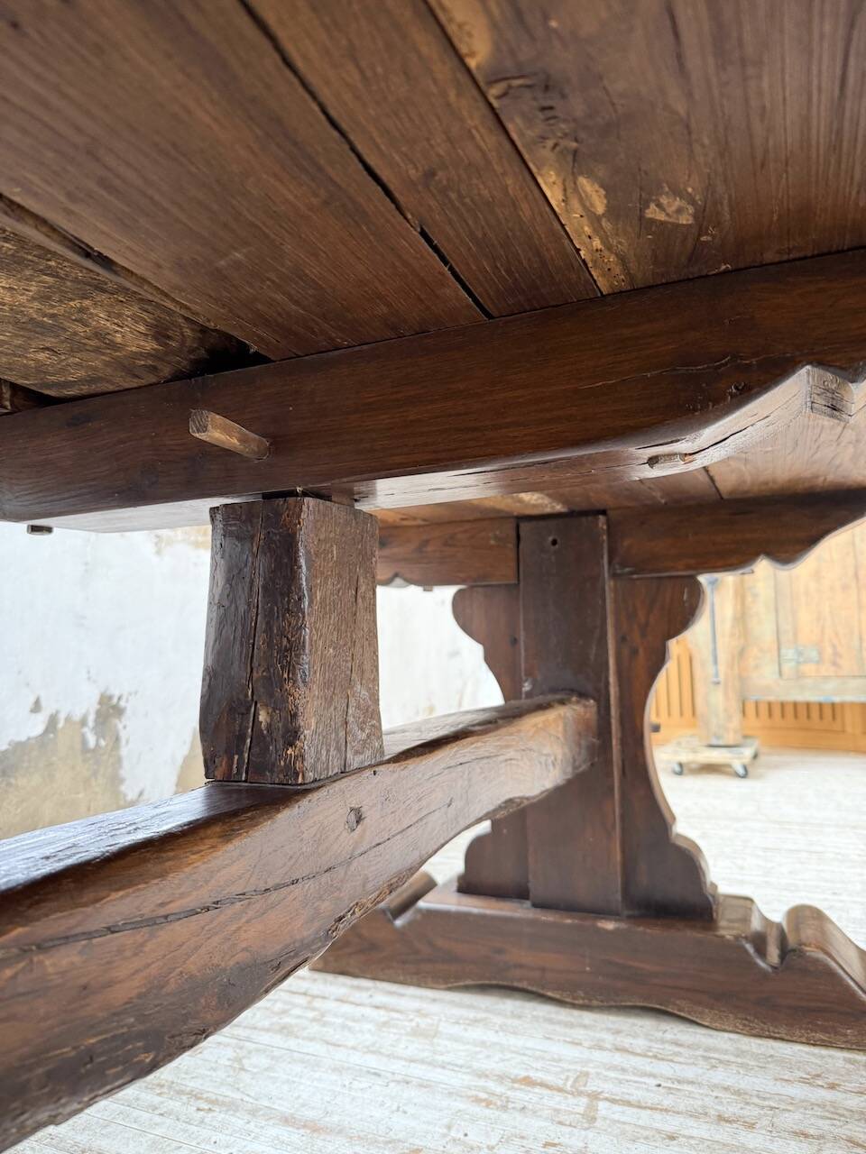 Table de monastère XXL en chêne, 19ème s.