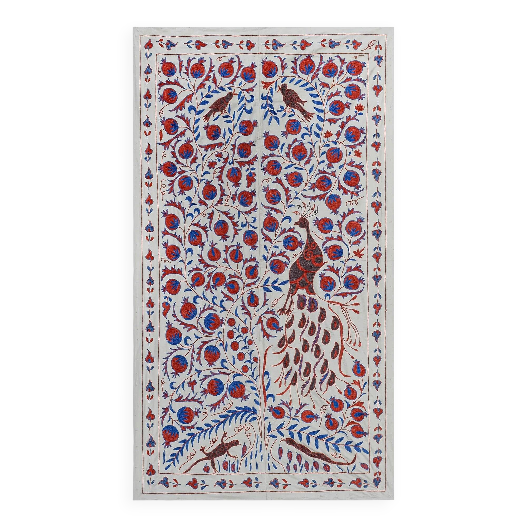 Vintage hand-embroidered tribal tapestry 109x186 cm