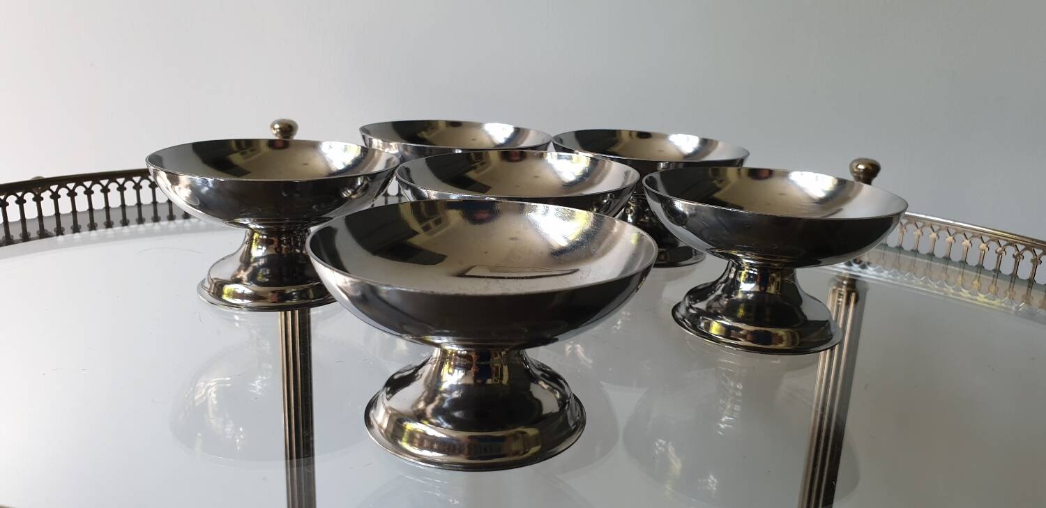 6 stainless steel ice cream cups
